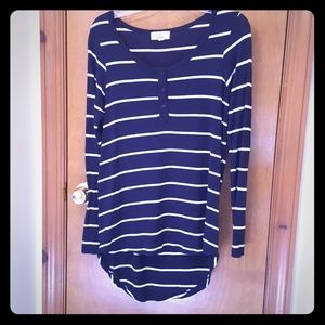 Super soft navy striped long sleeve